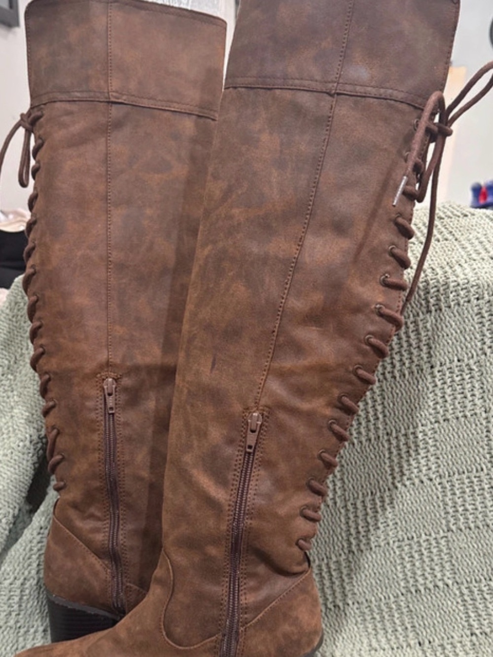 White Mountain Brown Suede knee high Boot